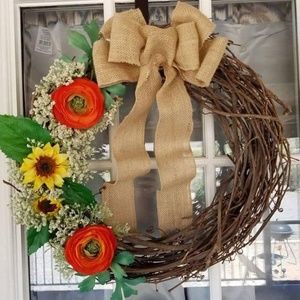 Handmade sunflower wreath
